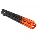 CERAKOTE GRADIENT| AR-15 ANGLE CUT CLAMP ON M-LOK 15 INCH HANDGUARD- BLACK BASE- GRADIENT- HUNTER ORANGE -MADE IN U.S.A